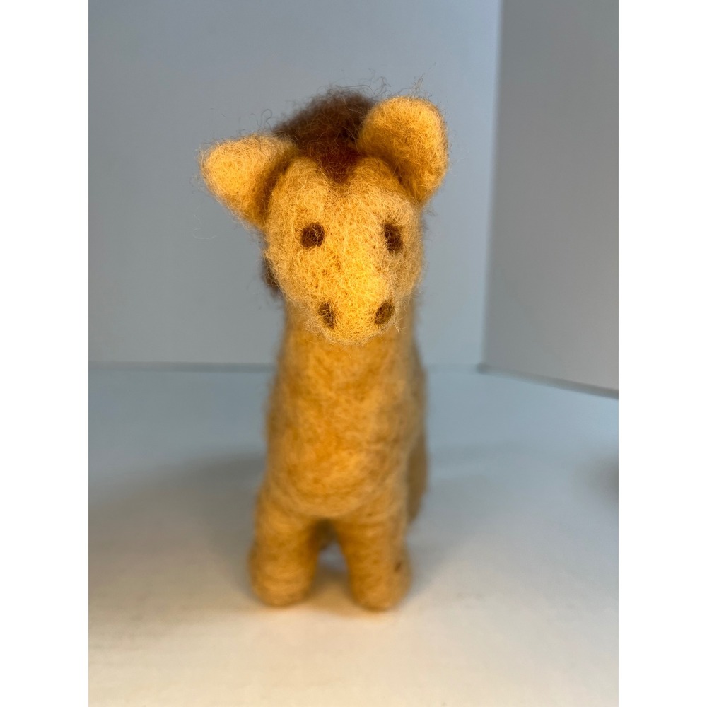 Handmade Needle Felted Wool Horse Figurine Tan Brown Fiber Art Sculpture
